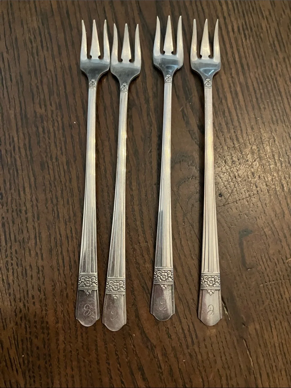 Silver Plated Cocktail Forks (4)